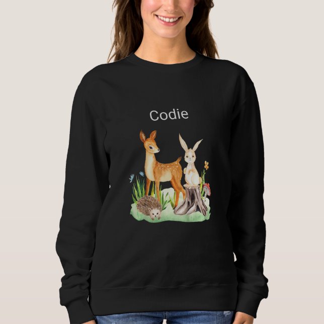 Kids Animal deer rabbit hedgehog Codie Sweatshirt (Front)