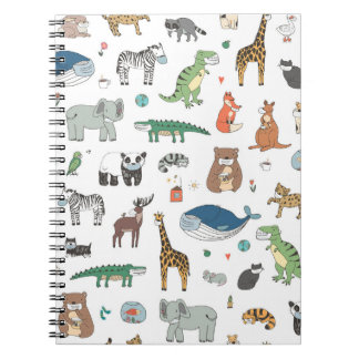 Kids' animal mask, virus pattern. notebook