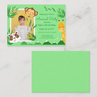 Kids Animals Birthday, Photo Animals Birthday Card