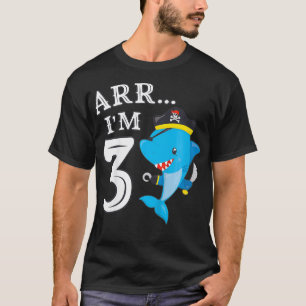 Kids ARR IM 3 Birthday Pirate  I 3rd Birthday Shar T-Shirt