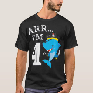 Kids ARR IM 4 Birthday Gift Pirate 4th Birthday Sh T-Shirt