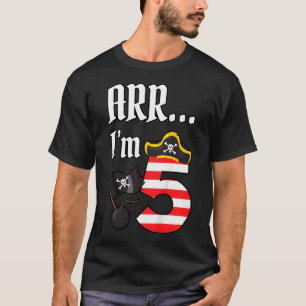 Kids ARR Im 5 Pirate Birthday Shirt Pirate Tee