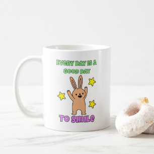 Kids Art Every Day Is A Good Day To Smile Bunny  Coffee Mug