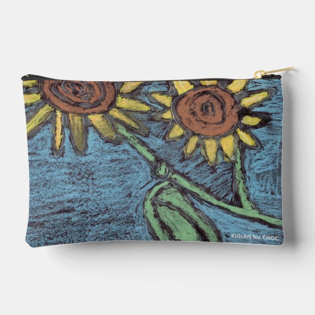 Kids Art for CHOC - Sunflowers Forever Accessory Pouch (Back)