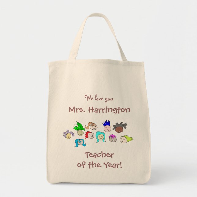Kids Art, Personalised "Teacher of the Year" Bag (Front)