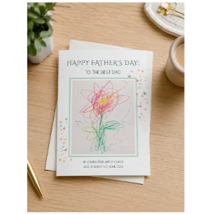 Kids Artwork Happy Fathers Day Photo Greeting Card