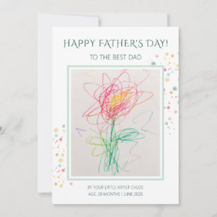Kids Artwork Happy Fathers Day Photo Greeting Card