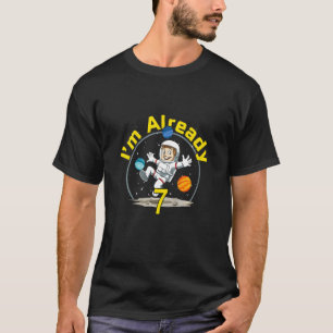 Kids Astronaut 7th Birthday Space Kids Party Plane T-Shirt