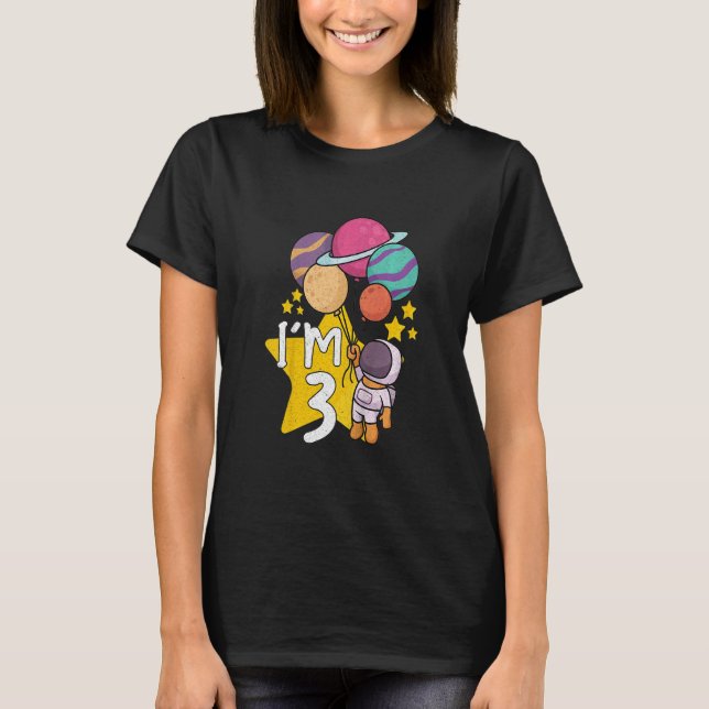 Kids Astronaut Astronomy Solar System Outer Space  T-Shirt (Front)