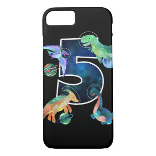 Kids Astronaut Outer Space Dinosaurs 5th Birthday  Case-Mate iPhone Case