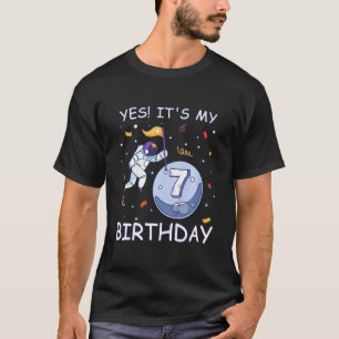 Kids Astronaut Rocket Space Boy Ich Bin 7 Years Bi T-Shirt