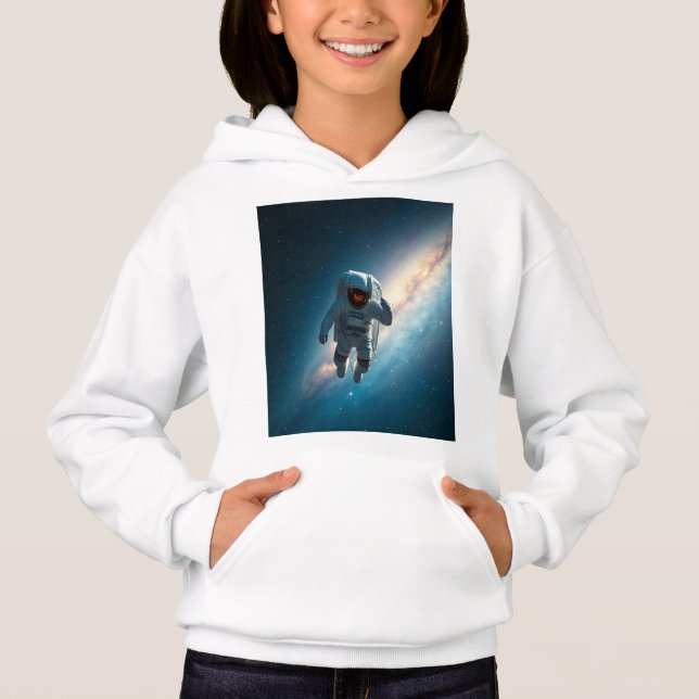Kids Astronaut Space Galaxy Pullover Hoodie (Front)