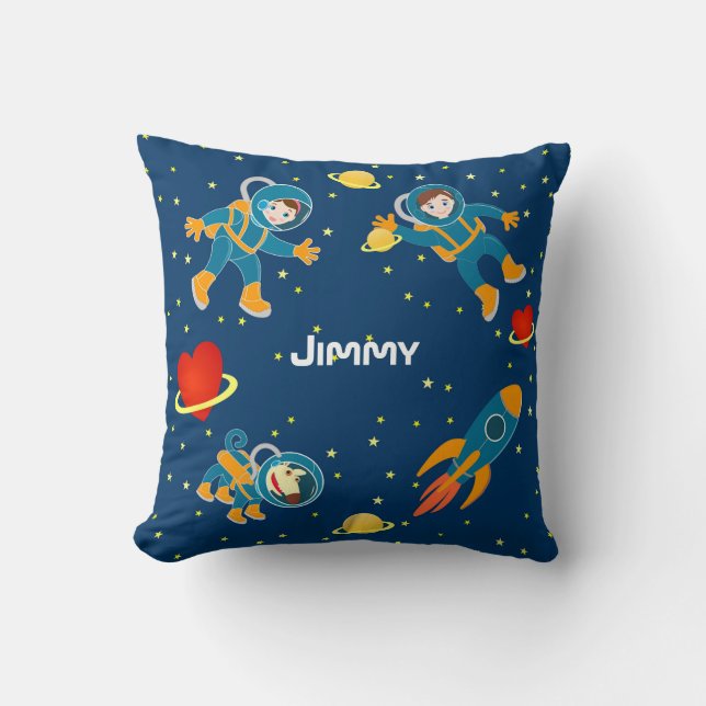 Kids Astronauts love space travel Cushion (Front)