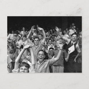 Kids at a Ball Game, 1942 Postcard