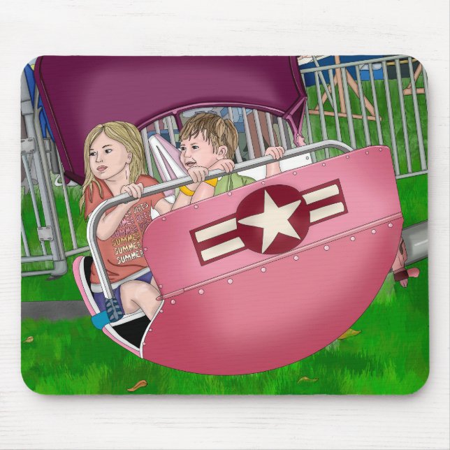 Kids at Carnival Whimsical Art Mouse Pad (Front)