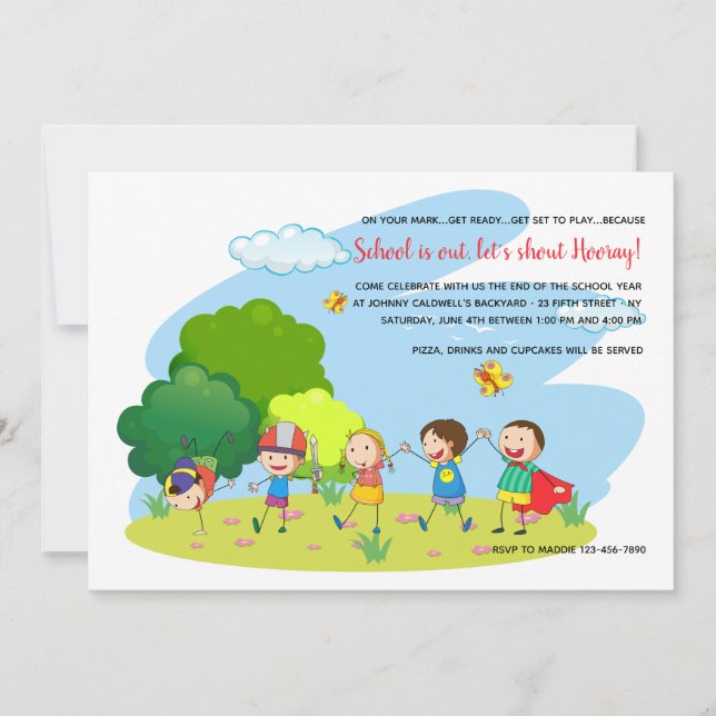 Kids at Play Invitation (Front)