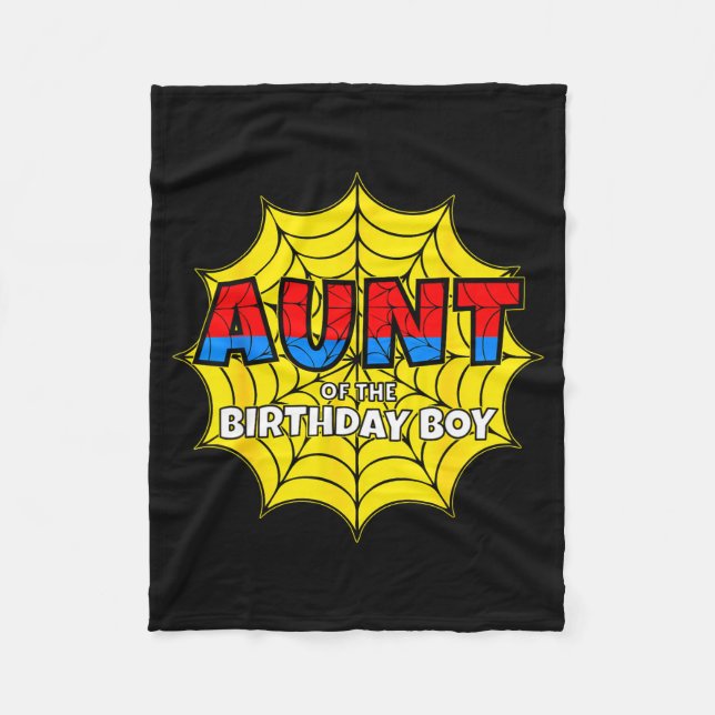 Kids Aunt Of The Birthday Boy Sder Theme Party Mat Fleece Blanket (Front)