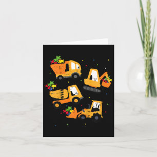 Kids Autism Awareness Boys Construction Heavy Equi Card