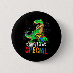Kids Autism Awareness Dino Autism Toddler Boys Din 6 Cm Round Badge