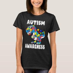 Kids Autism Awareness Dinosaur Autistic Toddler Bo T-Shirt