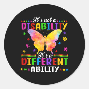 Kids Autism Awareness It’s A Different Ability Inc Classic Round Sticker