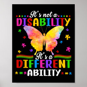 Kids Autism Awareness It’s A Different Ability Inc Poster