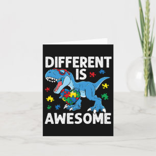 Kid's Autism Different Is Awesome Dinosaur Autism Card