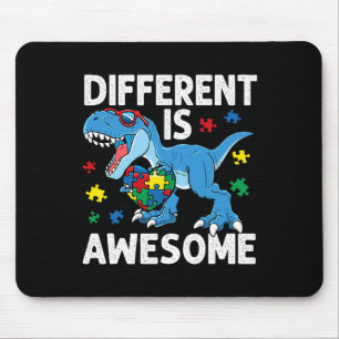 Kid's Autism Different Is Awesome Dinosaur Autism Mouse Pad