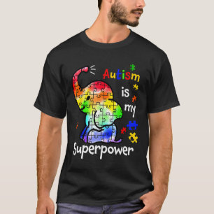 Kids Autism Is My Superpower Cute Elephant Autism T-Shirt