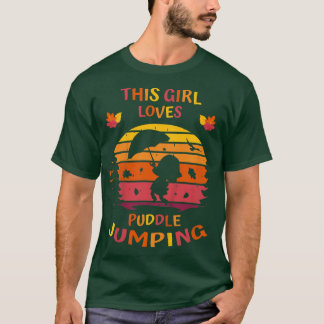 Kids Autumn  This Girl Loves Puddle Jumping  Fall  T-Shirt