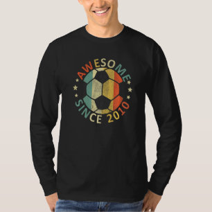 Kids Awesome Since 2010 12th Birthday Soccer Playe T-Shirt