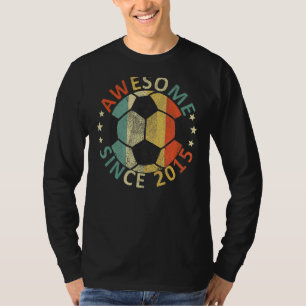 Kids Awesome Since 2015 7th Birthday Soccer Player T-Shirt