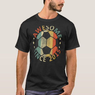 Kids Awesome Since 2015 7th Birthday Soccer Player T-Shirt