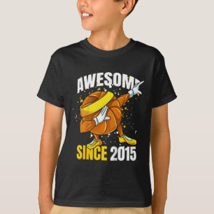 Kids Awesome Since 2015 - 8th Basketball Birthday  T-Shirt