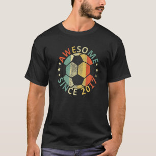 Kids Awesome Since 2017 5th Birthday Soccer Player T-Shirt