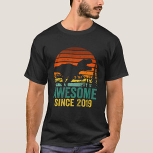 Kids Awesome Since 2019 3rd Birthday Dinosaur 3 Ye T-Shirt