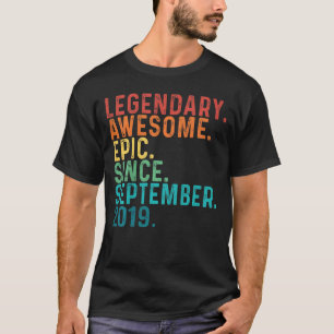 Kids Awesome Since September 2019 3 Years Old 3rd T-Shirt