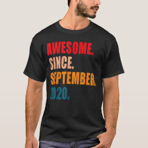 Kids Awesome Since September 2020 2nd Birthday 2 T-Shirt