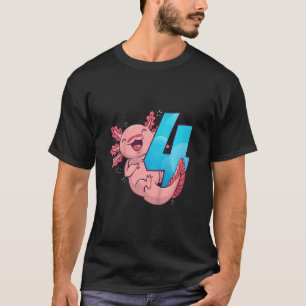 Kids Axolotl 4th Birthday Ich bin 4 Boys Childre T-Shirt