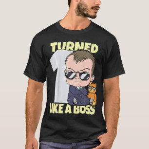 Kids Baby 1st Birthday Boy Girl 1 Year Like A Boss T-Shirt