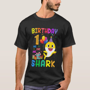 Kids Baby Cute Shark 1st Birthday Boy Girl 1 Year T-Shirt