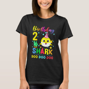 Kids Baby Cute Shark 2nd Birthday Boy Girl 2 Year  T-Shirt