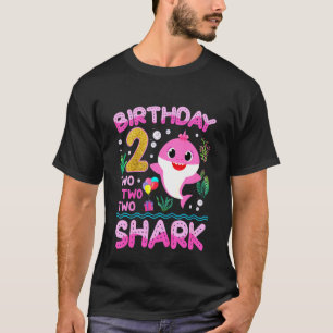 Kids Baby Cute Shark 2nd Birthday Boy Girl 2 Year  T-Shirt