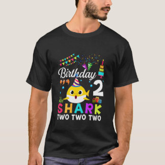 Kids Baby Cute Shark 2Nd Birthday Boy Girl 2 Year T-Shirt