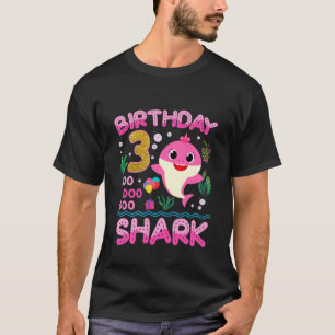 Kids Baby Cute Shark 3Rd Birthday Boy Girl 3 Year T-Shirt