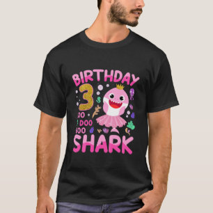 Kids Baby Cute Shark 3Rd Birthday Boy Girl 3 Year T-Shirt