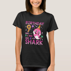 Kids Baby Cute Shark 9th Birthday Boy Girl 9 Year T-Shirt