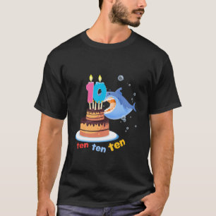 Kids Baby Cute Shark Birthday 10 Year Old Present T-Shirt