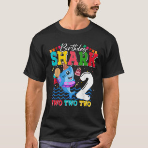 Kids Baby Cute Shark Birthday Boy 2 Years Old T-Shirt