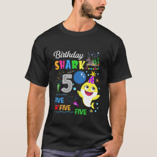 Kids Baby Cute Shark Birthday Boy 4 Year Old Gift T-Shirt